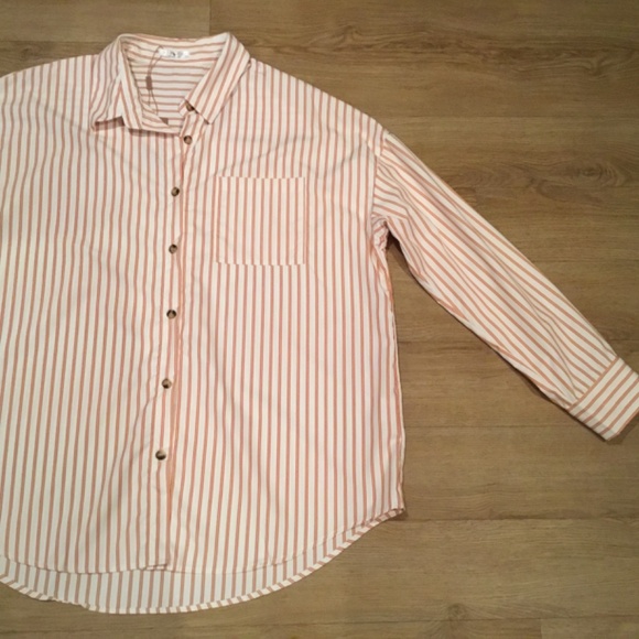 Women's Striped Button Down Casual Long Sleeve Blouse Top - Picture 6 of 9
